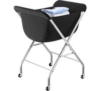 ELYKEN Panier a Linge a Roulette Surélevée, Chariot à Linge 118L Noir | Panier Roulette Pliable, Sac à Linge Amovible, 4 Roues dont 2 Freinables, Cadre Métal Résistant