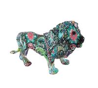 eLymwoo Grande sculpture - Statue de tigre lion, transfert d'eau colorée, graffiti, sculpture d'animal abstraite, cadeau d'anniversaire, décoration artistique pour salon, étude, 25,4 à 35,6 cm (C,