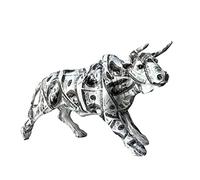 eLymwoo Statue de taureau en résine simple et créative de 28 cm - Cadeau moderne - Décoration d'intérieur pour chambre à coucher, salon, salle d'étude, bureau, bureau - Graffiti - Art coloré en résine