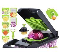 Elyrona - mandoline cuisine 16 en 1, coupe legumes multifonctions avec notice incluse - hachoir manuel, rapeuse legume, coupe oignon, decoupe legumes, vegetable chopper, mandolines de cuisine