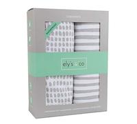 Ely's & Co. Drap imperméable pour berceau | Drap pour enfant pas besoin de housse de matelas ou de protection pour matelas de berceau, motif éclaboussures et rayures taupe
