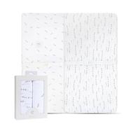 Ely's & Co Housse de matelas à langer | Parure de lit 100 % jersey de coton (housse de matelas à langer, feuille grise forêt + floral)