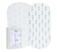 Ely's & ‿Co. Lot de 2 draps en jersey 100% coton pour bébé fille et garçon Vert sauge