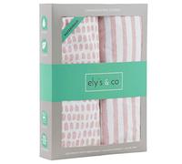 Ely's & Co. Lot de 2 draps imperméables Motif éclaboussures et rayures Mauve