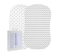 Ely's & Co Lot de 2 draps pour berceau 100 % jersey de coton pour bébé fille - Chevrons gris et pois
