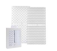 Ely's & Co Lot de 2 housses de matelas à langer 100 % coton jersey tricoté unisexe pour bébé garçon et fille - Lot de 2 gris et blanc à chevrons et pois