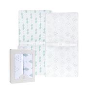 Ely's & Co. Lot de 2 housses de matelas à langer 100 % jersey de coton unisexe pour bébé fille et bébé garçon Motif diamant vert sauge