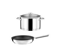 CUISINOX - ELYSÉE - 1 faitout inox 24cm avec couvercle et 1 poêle 28 cm revêtement céramique G