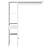 Dressing blanc avec étagères, penderie, tiroir 138x40x180 ELYSEE