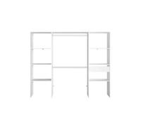 Concept Usine – Dressing Elysee blanc 6 étagères 1 tiroir 2 penderies 220 x 40 x 180 cm