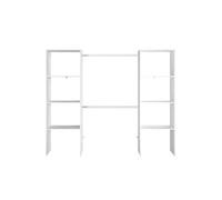Elysée - Dressing blanc avec 6 étagères et 2 penderies : 220 x 40 x 180 cm