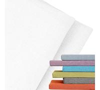ELYSYSRL Housse de Coussin D'assise, Housse de Rechange en Lin, Lavable pour Chaise, Banc, Camping Jardin comme Coussin d'assise, Couvre-siège, avec Fermeture éclair(Blanc,120x45x5cm)