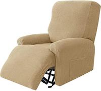 ELYSYSRL Housse De Fauteuil Relax Extensible 4 -Pièces, Doux Antidérapante avec Poche Latérale Housse Fauteuil Relax Electrique,1 Places Imprimées Spandex Housse De Canapé Fauteuil Protege Lavable