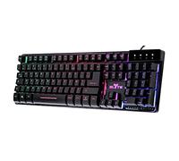 Elyte T'nB - Clavier Gamer Semi-Mécanique, Rétroéclairage Rainbow KY-100 | Anti-Ghosting 6 Touches, Base Métal, 12 Raccourcis Multimédias, Verrouillage Windows, Finition Noire