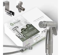 Elyze douchette hygiénique wc - kit complet en inox avec flexible 1,5 m, vanne en t et support mural - installation universelle - argenté brossé - garantie 3 ans