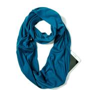elzama Écharpe Infinity Loop de couleur unie avec poche zippée dissimulée pour femme - Tour de cou de voyage léger, 04-Bleu sarcelle, free