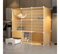 ELzEy Grande cage pour chat - Parc pour chat d'intérieur en fil métallique amovible pour intérieur - Cage à bricolage avec litière pour chat et petits animaux (taille : 111 x 49 x 109 cm)