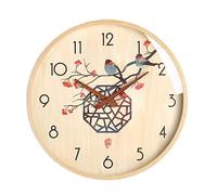 ELzEy Horloge Murale Salon créativité Horloge Montre Maison muette Horloge électronique(Natural Wood Color-C,(14 inches))