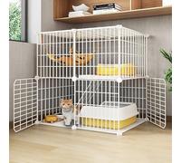 ELzEy Maison pour Chat Cage for Chat, enclos d'intérieur for Chat, chenil for Chat, Grand Parc à 1/2/3 Niveaux, chenils for Chat, Parc for Chat à Faire soi-même for Petit Animal(Size:75x39x73cm)