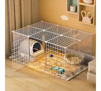 ELzEy Maison pour Chat Cage for Chat - Parc for Chat, enclos d'intérieur for Chat, Cage à Furet, caisses for Chiens, chenils for Animaux de Compagnie, Facile à Nettoyer(Size:111x75x47cm)