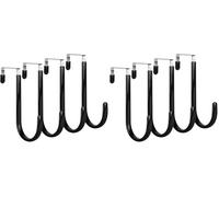 elzle 4 Crochets de Porte, Porte Manteau pour Porte, Crochets pour Porte Standart, Tiroir, Placard Armoire, Cuisine（Noir） (Lot de 2)