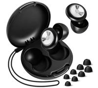 elzle Bouchon D'oreille pour Dormir,Boule Quies,Bouchon d'Oreille,45dB Bouchon D'oreille Anti Bruit,Réutilisables,4 Tailles (XS/S/M/L),Bons pour Dormir, Voyager, se Concentrer, Concerts (Noir)