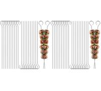 elzle Brochettes pour Barbecue, 20 Pièces brochettes en acier inoxydable de 25 cm pour barbecue, Réutilisables Pique a Brochette Inox pour Guimauves,Chocolat, Snacks de Feu de Camp, Légumes et Poisson