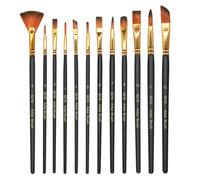 elzle Lot de 12 pinceaux de Peinture en Nylon, Pinceau Fin de Peinture à Pointe Lisse, Stylo en Bois, Convient pour peintures acryliques, aquarelles, huiles et guachi