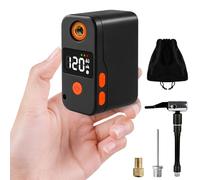 elzle Mini Pompe vélo Electrique, Max 120 PSI Pompe à vélo Portable 181g, Auto-Off Et Manomètre Numérique LED avec Valves Presta & Schrader pour vélo, Moto E-Bike, Balles