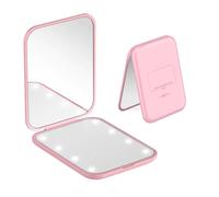elzle Miroir de Poche, Miroir Compact LED Grossissant 1X/3X avec Biatterie éternelle, Pportable, Miroir de Maquillage Voyage Pliable pour Sac à Main, Voyage et Usage Quotidien, Idéal pour Offrir
