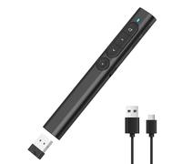 elzle Télécommande Présentation Sans Fil, Clicker PowerPoint Rechargeable avec Hyperlien & Contrôle Volume, Compatible Mac, PC, Ordinateurs Portables