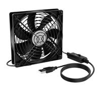 ELZO 120mm USB PC Ventilateur 5V avec L/M/H 3 Ventilateur USB portable pour ordinateur Ventilateur électronique de refroidissement 1500 RPM avec grille en métal pour ordinateur portable/boîte TV/PS4