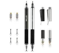 ELZO 3 en 1 Stylo Tablette Ecran Tactile 2 Pièce Universal Capacitifs Precision Disc Stylus Pen Compatible avec Téléphone Mobile, iPhone, iPad, Samsung Galaxy, Surface, Lenovo, Huawei, Android