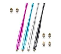ELZO Stylus Pen pour écran Tactile 4 pièce avec 6 Remplacement des Fibres Précision Extrême pour Tous Les écrans tactiles iPad & Tablettes Android iPhone/Samsung/LenovoDell/HP/ASUS/Surface/LG