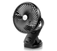 ELZO Ventilateur USB, 5000mAh Mini Ventilateur USB Silencieux, Portable Mini Ventilateur de Bureau, Rotation 360°Rechargeable Vitesse progressive Ventilateurs portables pour Table camping