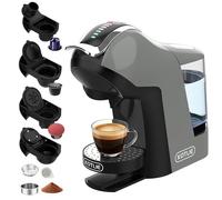 EM-308B Machine à café à capsules expresso 5 en 1 19 bars pour Nespresso/Dolce Gusto/Lavazza Mio/LOR et café moulu/ESE, petites machines à café à capsules automatiques, EM-308B (gris)