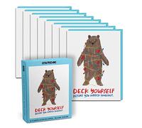 Em & Friends Deck Yourself Lot de 8 cartes de Noël amusantes avec enveloppes Motif ours