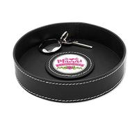em Plateau Valet en cuir véritable - Fête des mères - avec médaillon en métal au choix entre 8 motifs et 2 couleurs de cuir. Noir Mamá tu eres mi Reina