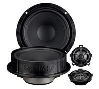 EM-VWFX155 - Haut-parleurs Composants 2 Voies puissants Plug & Play 15,5 cm / 6", compatibles avec VW, Seat, Skoda, système Audio pour Installation sur Porte, 80 W RMS, 1 Paire