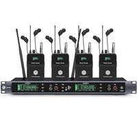 EM200 UHF Système de moniteur intra-auriculaire sans fil 2 canaux 4 Bodypacks Mono IEM pour musiciens, utilisé pour scène, groupe, studio d'enregistrement et performance en direct