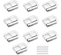 EMAGEREN 10Pcs Fermoir Boîte à Bijoux en Alliage Galvanisé Anti-rouille Fermoir Coffret Installation Facile Loquet de Verrouillage avec des Vis pour Boîte à Bijoux Coffret en Bois Boîte à Vin - Argent