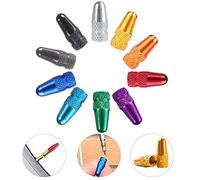EMAGEREN 20 Pcs Bouchons de Valve en Alliage d'Aluminium Bouchon Pneu 10 Couleurs Différentes Capot de Valve Capuchon Valve Bouchon Pneu Velo Anti-Corrosion Anti-Fuite Anti-poussière pour Vélo VTT