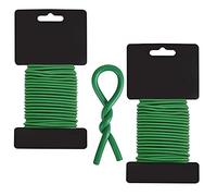 EMAGEREN 2Pcs Fil de Fer Jardin 3.5mm*8m Attache Plante Lien de Tuteurage Souple Fil Jardinage Vert Liens de Jardinage pour ligatures Attaches d'arbre avec Couverture en Caoutchouc Lien pour Végétaux