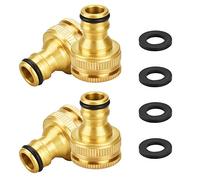 EMAGEREN 4 Pcs Raccord Tuyau Arrosage en Laiton Adaptateur Tuyau Robinet Fileté Adaptateur Robinet Embout Arrosage Anti-rouille Facile Installation pour Robinet Cuisine Jardin Intérieur Extérieur