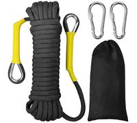 EMAGEREN Corde Escalade 8mmX10m, Cordes Polypropylène, Grosse Corde Tressée avec Sac de Rangement, Cordelette Escalade Charge Lourd de 800Kg, pour Randonnée Camping Balançoire Sauvetage, Noir