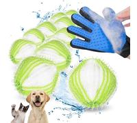 Emagsa Lot de 10 boules d'attrape-poils pour machine à laver + gant pour enlever les poils d'animaux domestiques. Boules de lavage réutilisables pour machines à laver et gant de brossage idéal pour