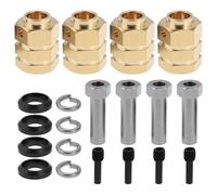 eMagTech 1 lot d'adaptateurs hexagonaux d'extension de roue en laiton de 15 mm compatible avec TRX4 1/10 RC Crawler Truck Car