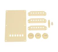 eMagTech 1 Set Kit Plaque Arrière Guitare Couvercles Micros Boutons Boutons Pointe 4.7mm Compatible avec Fender Stratocaster Jaune