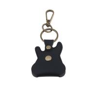 eMagTech 1 support de médiators de guitare noir étui en cuir PU artificiel avec porte-clés et crochet pour guitare électrique acoustique pack varié de médiators de basse étui uniquement