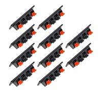eMagTech 10pcs Bornier Haut-Parleur 4 Broches Amplificateur Ressort Joint Pince Test Clip Haut-Parleur Stéréo Bande Forme Pousser Libération Connecteur Plaque 4 Position